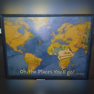 Framed Canvas Art Print 'OH THE PLACES YOU'LL GO' By Dr Seuss